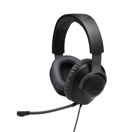 JBL Quantum 100 - Black - Wired over-ear gaming headset with flip-up mic - Detailshot 1